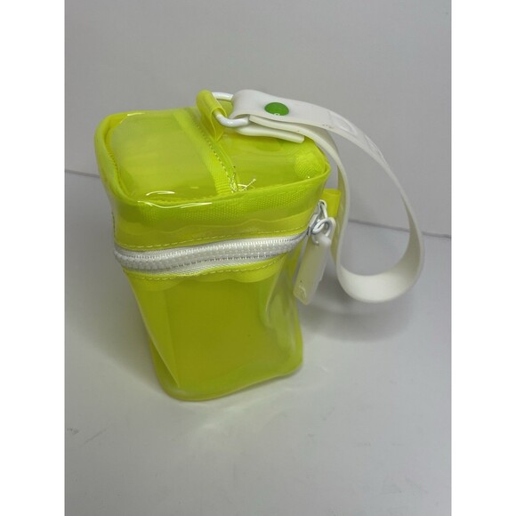 Drunk Elephant Travel Cosmetic Bag Unisex Neon Yellow Plastic Zipper Summer Bag - Picture 2 of 6